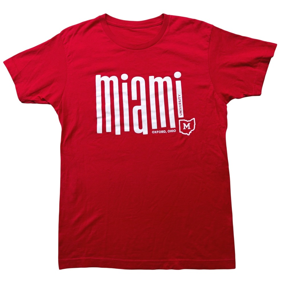 Miami University Oxford Ohio Red Graphic T-Shirt RedHawks Collegiate Mens Medium